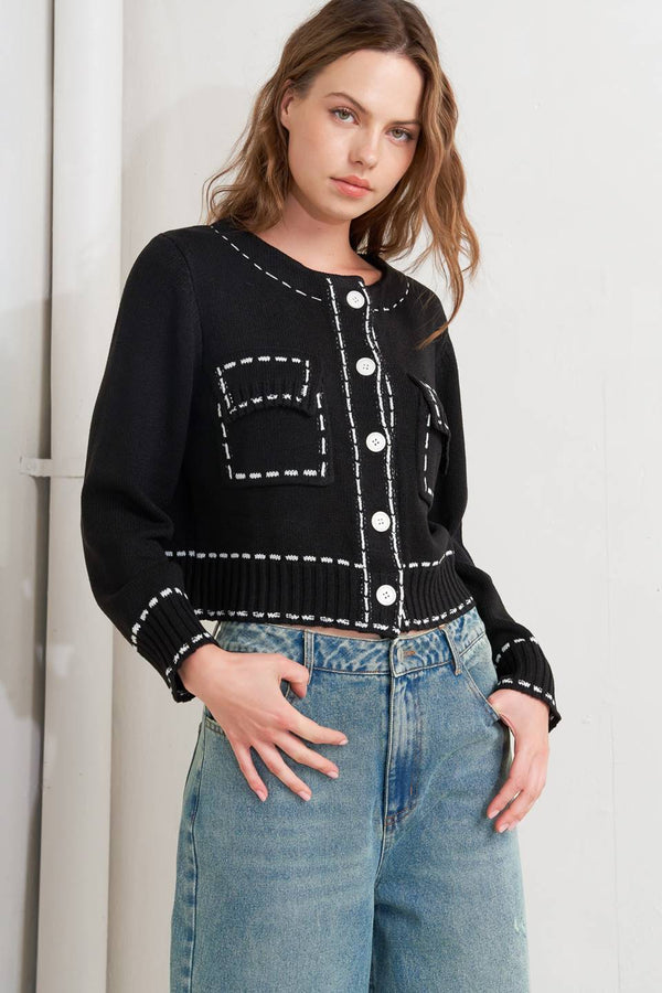 mono-frame-sweater-knit-top Flying Tomato-Sophia's StyleSWEATERS-1